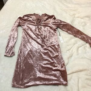 Pink rose silk dress